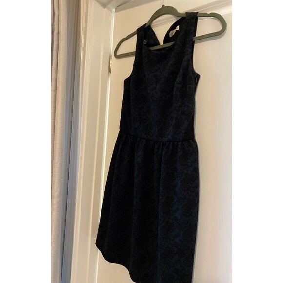 Maison Jules Navy Black Lace Overlay A-Line Dress Sleeveless XS - Picture 2 of 3